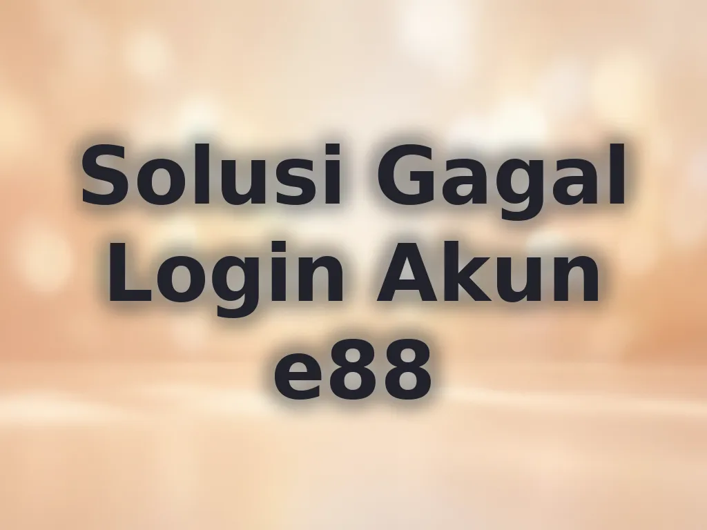 Solusi Gagal Login Akun e88